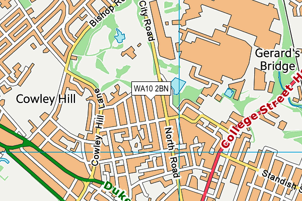 WA10 2BN map - OS VectorMap District (Ordnance Survey)