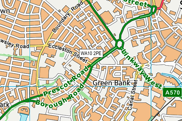 WA10 2PE map - OS VectorMap District (Ordnance Survey) WA10 2PE map - OS VectorMap District (Ordnance Survey)