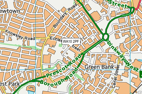 WA10 2PF map - OS VectorMap District (Ordnance Survey) WA10 2PF map - OS VectorMap District (Ordnance Survey)