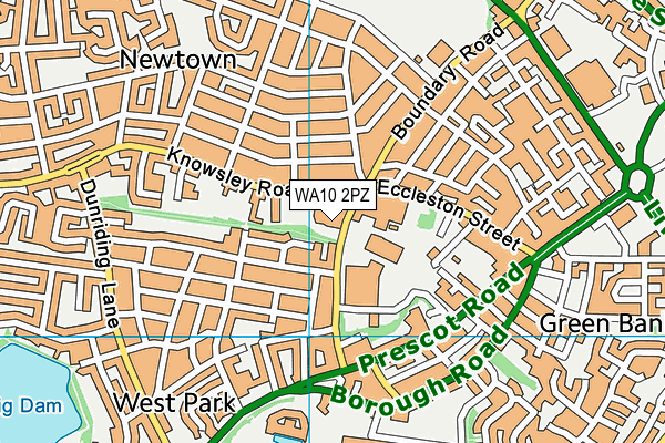 WA10 2PZ map - OS VectorMap District (Ordnance Survey) WA10 2PZ map - OS VectorMap District (Ordnance Survey)