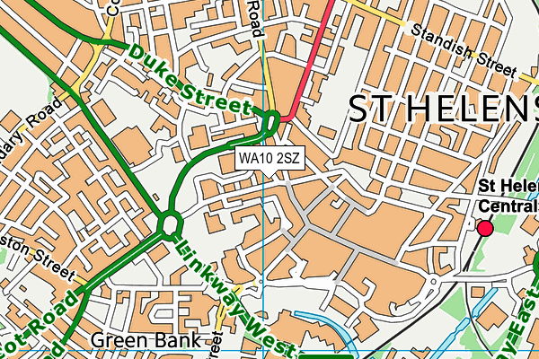 WA10 2SZ map - OS VectorMap District (Ordnance Survey) WA10 2SZ map - OS VectorMap District (Ordnance Survey)