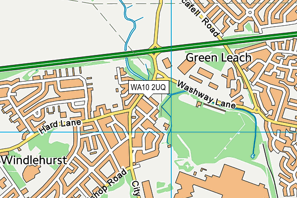 WA10 2UQ map - OS VectorMap District (Ordnance Survey) WA10 2UQ map - OS VectorMap District (Ordnance Survey)