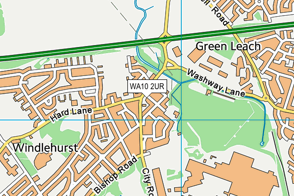 WA10 2UR map - OS VectorMap District (Ordnance Survey)