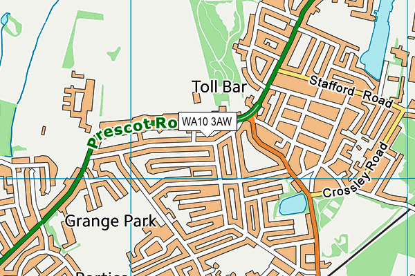 WA10 3AW map - OS VectorMap District (Ordnance Survey) WA10 3AW map - OS VectorMap District (Ordnance Survey)