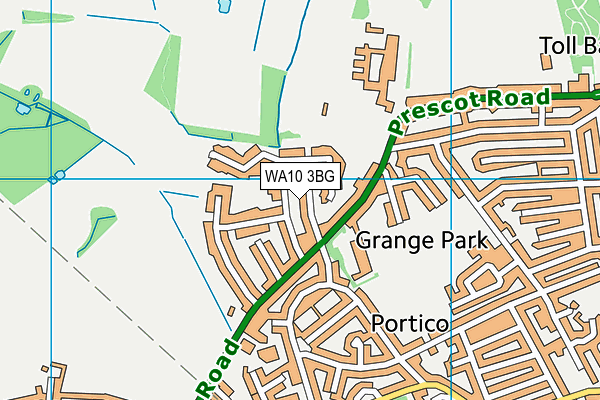 WA10 3BG map - OS VectorMap District (Ordnance Survey)