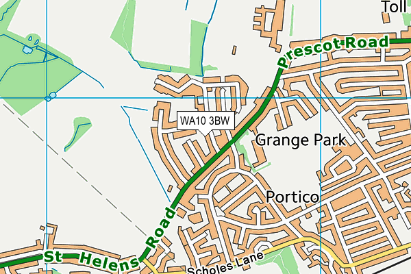 WA10 3BW map - OS VectorMap District (Ordnance Survey)