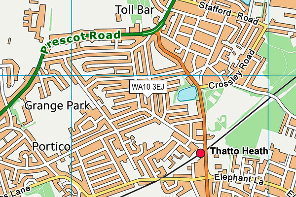 WA10 3EJ map - OS VectorMap District (Ordnance Survey)