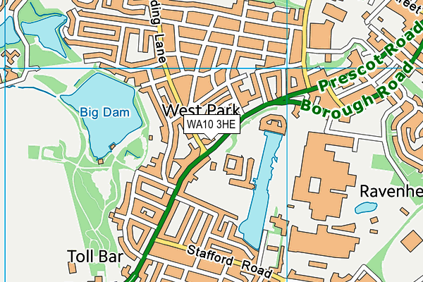 WA10 3HE map - OS VectorMap District (Ordnance Survey) WA10 3HE map - OS VectorMap District (Ordnance Survey)