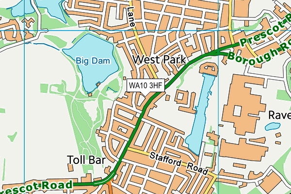 WA10 3HF map - OS VectorMap District (Ordnance Survey) WA10 3HF map - OS VectorMap District (Ordnance Survey)