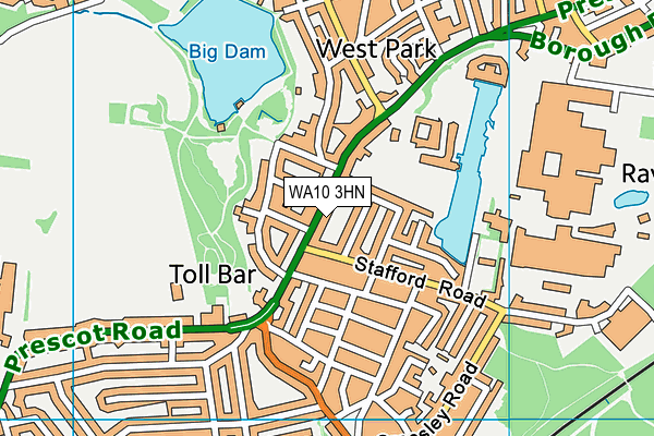WA10 3HN map - OS VectorMap District (Ordnance Survey) WA10 3HN map - OS VectorMap District (Ordnance Survey)