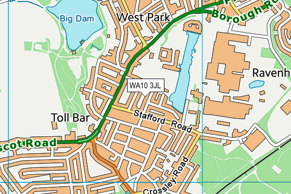 WA10 3JL map - OS VectorMap District (Ordnance Survey) WA10 3JL map - OS VectorMap District (Ordnance Survey)