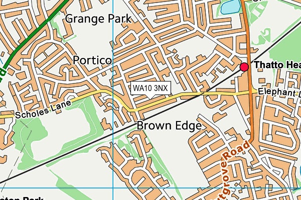 WA10 3NX map - OS VectorMap District (Ordnance Survey)