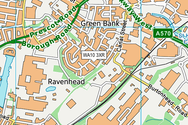 WA10 3XR map - OS VectorMap District (Ordnance Survey)