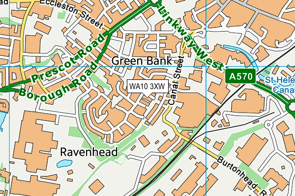 WA10 3XW map - OS VectorMap District (Ordnance Survey) WA10 3XW map - OS VectorMap District (Ordnance Survey)
