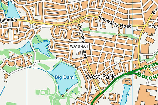 WA10 4AH map - OS VectorMap District (Ordnance Survey) WA10 4AH map - OS VectorMap District (Ordnance Survey)