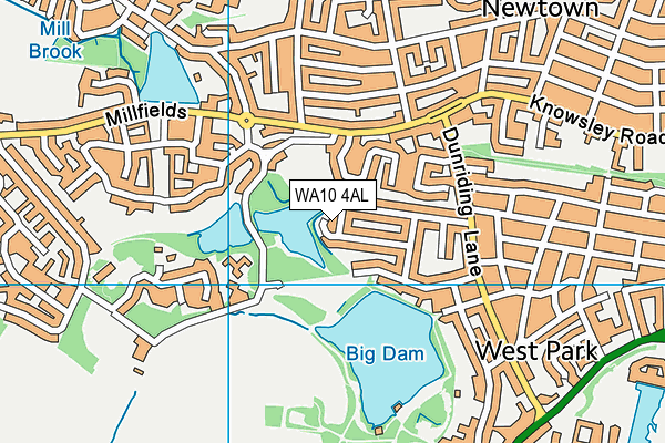 WA10 4AL map - OS VectorMap District (Ordnance Survey) WA10 4AL map - OS VectorMap District (Ordnance Survey)