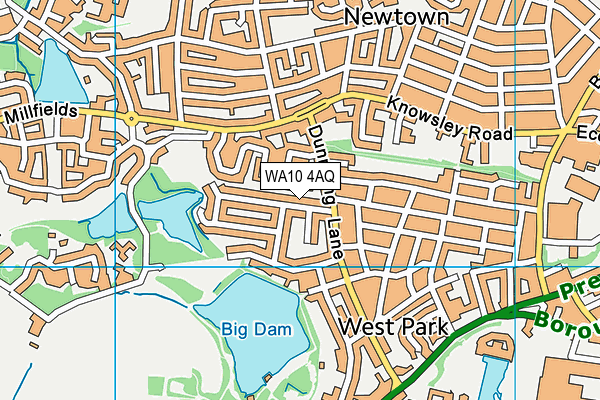 WA10 4AQ map - OS VectorMap District (Ordnance Survey) WA10 4AQ map - OS VectorMap District (Ordnance Survey)