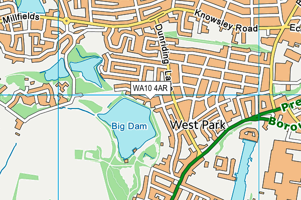 WA10 4AR map - OS VectorMap District (Ordnance Survey) WA10 4AR map - OS VectorMap District (Ordnance Survey)