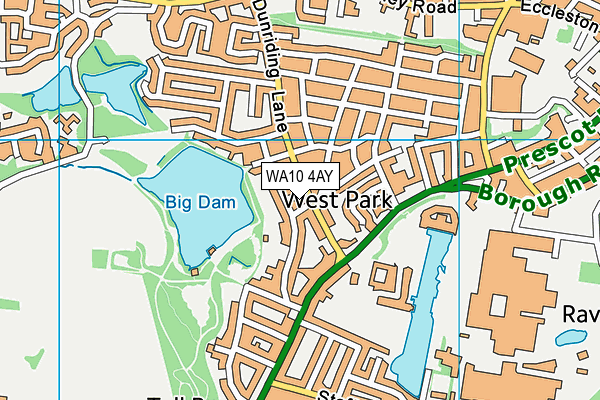WA10 4AY map - OS VectorMap District (Ordnance Survey) WA10 4AY map - OS VectorMap District (Ordnance Survey)