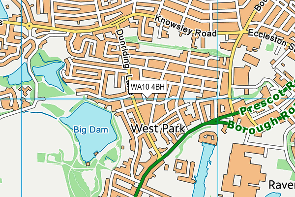 WA10 4BH map - OS VectorMap District (Ordnance Survey) WA10 4BH map - OS VectorMap District (Ordnance Survey)