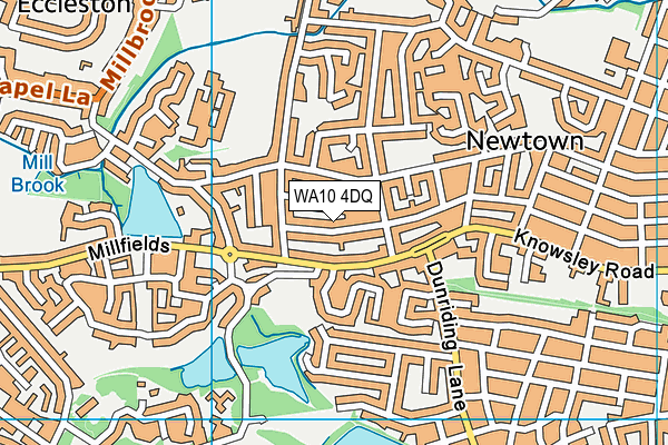 WA10 4DQ map - OS VectorMap District (Ordnance Survey) WA10 4DQ map - OS VectorMap District (Ordnance Survey)