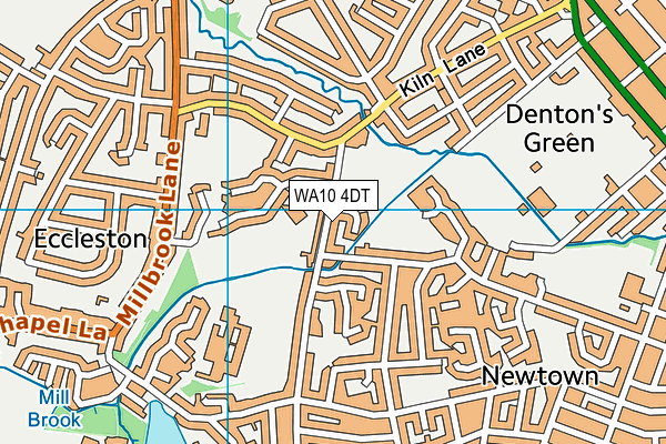 WA10 4DT map - OS VectorMap District (Ordnance Survey) WA10 4DT map - OS VectorMap District (Ordnance Survey)