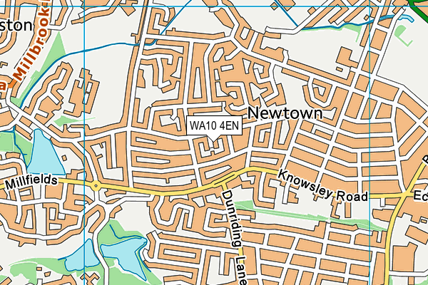 WA10 4EN map - OS VectorMap District (Ordnance Survey) WA10 4EN map - OS VectorMap District (Ordnance Survey)