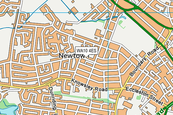 WA10 4ES map - OS VectorMap District (Ordnance Survey) WA10 4ES map - OS VectorMap District (Ordnance Survey)