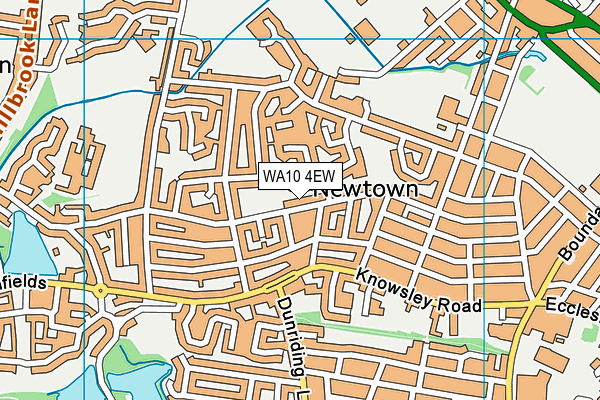 WA10 4EW map - OS VectorMap District (Ordnance Survey) WA10 4EW map - OS VectorMap District (Ordnance Survey)