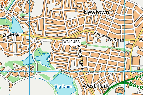 WA10 4FS map - OS VectorMap District (Ordnance Survey) WA10 4FS map - OS VectorMap District (Ordnance Survey)