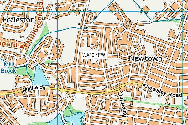 WA10 4FW map - OS VectorMap District (Ordnance Survey) WA10 4FW map - OS VectorMap District (Ordnance Survey)