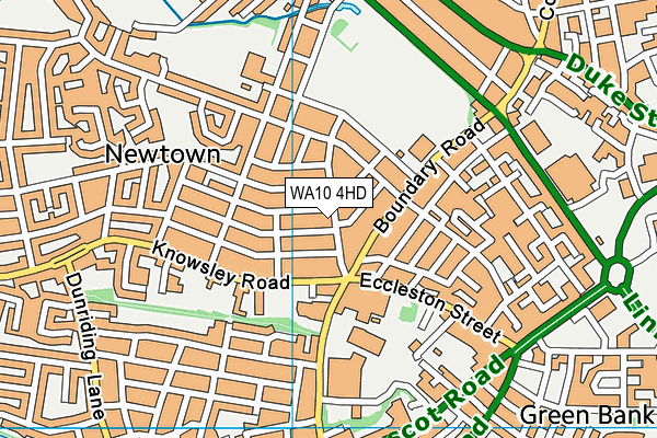 WA10 4HD map - OS VectorMap District (Ordnance Survey) WA10 4HD map - OS VectorMap District (Ordnance Survey)