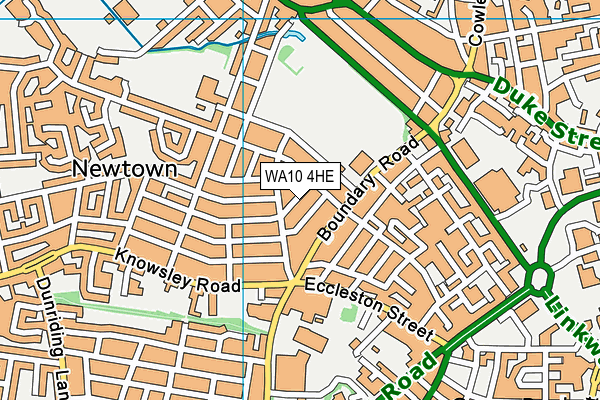 WA10 4HE map - OS VectorMap District (Ordnance Survey) WA10 4HE map - OS VectorMap District (Ordnance Survey)