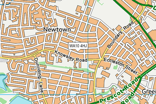 WA10 4HJ map - OS VectorMap District (Ordnance Survey) WA10 4HJ map - OS VectorMap District (Ordnance Survey)