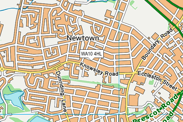 WA10 4HL map - OS VectorMap District (Ordnance Survey) WA10 4HL map - OS VectorMap District (Ordnance Survey)