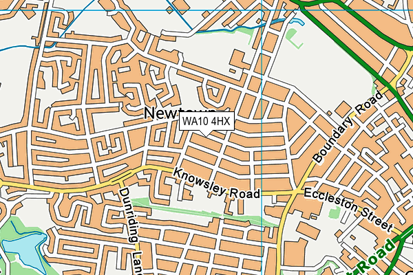 WA10 4HX map - OS VectorMap District (Ordnance Survey)