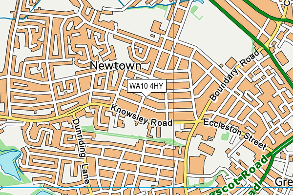 WA10 4HY map - OS VectorMap District (Ordnance Survey)