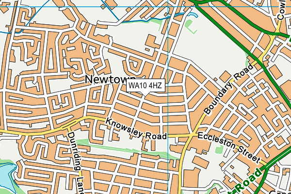 WA10 4HZ map - OS VectorMap District (Ordnance Survey) WA10 4HZ map - OS VectorMap District (Ordnance Survey)