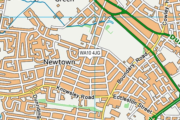 WA10 4JG map - OS VectorMap District (Ordnance Survey) WA10 4JG map - OS VectorMap District (Ordnance Survey)