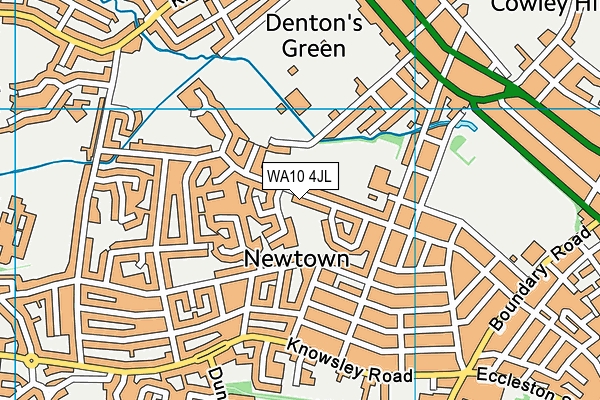 WA10 4JL map - OS VectorMap District (Ordnance Survey) WA10 4JL map - OS VectorMap District (Ordnance Survey)