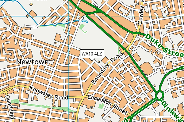 WA10 4LZ map - OS VectorMap District (Ordnance Survey) WA10 4LZ map - OS VectorMap District (Ordnance Survey)