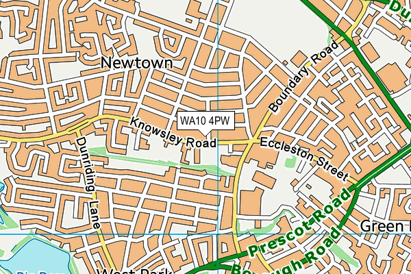 WA10 4PW map - OS VectorMap District (Ordnance Survey) WA10 4PW map - OS VectorMap District (Ordnance Survey)