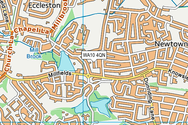 WA10 4QN map - OS VectorMap District (Ordnance Survey) WA10 4QN map - OS VectorMap District (Ordnance Survey)
