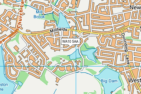 WA10 5AA map - OS VectorMap District (Ordnance Survey) WA10 5AA map - OS VectorMap District (Ordnance Survey)