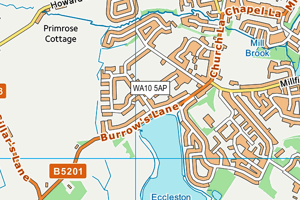 WA10 5AP map - OS VectorMap District (Ordnance Survey) WA10 5AP map - OS VectorMap District (Ordnance Survey)