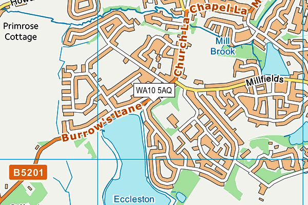 WA10 5AQ map - OS VectorMap District (Ordnance Survey)