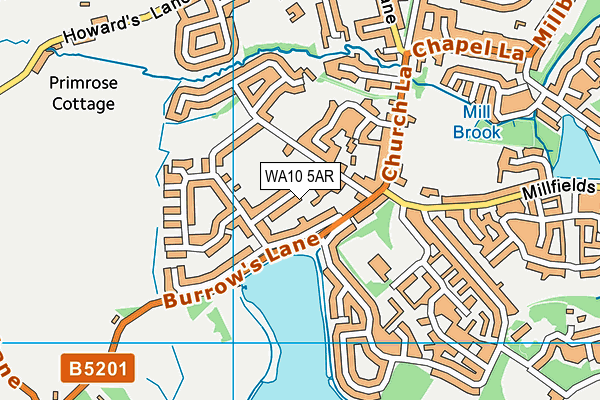 WA10 5AR map - OS VectorMap District (Ordnance Survey)
