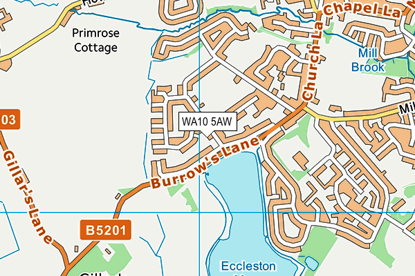WA10 5AW map - OS VectorMap District (Ordnance Survey) WA10 5AW map - OS VectorMap District (Ordnance Survey)