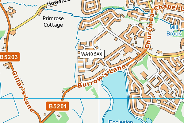 WA10 5AX map - OS VectorMap District (Ordnance Survey) WA10 5AX map - OS VectorMap District (Ordnance Survey)