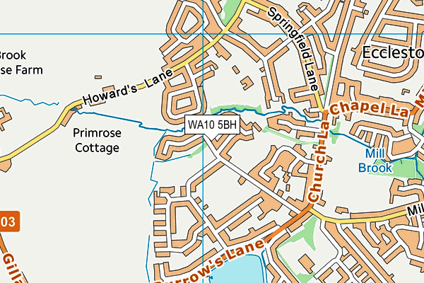 WA10 5BH map - OS VectorMap District (Ordnance Survey) WA10 5BH map - OS VectorMap District (Ordnance Survey)